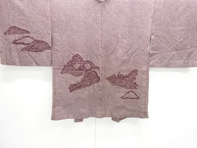 JAPANESE KIMONO / ANTIQUE HAORI / SILK / ALL SHIBORI / HOUSE & FLOWER